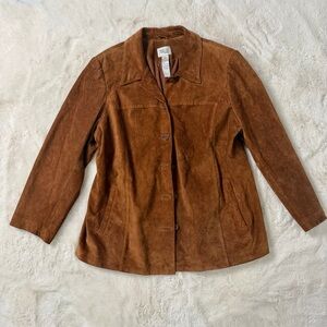 Style & Co. Vintage Brown Suede Leather Jacket